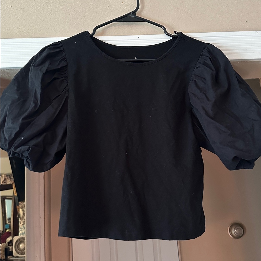 A New Day Black Puff Sleeve Top